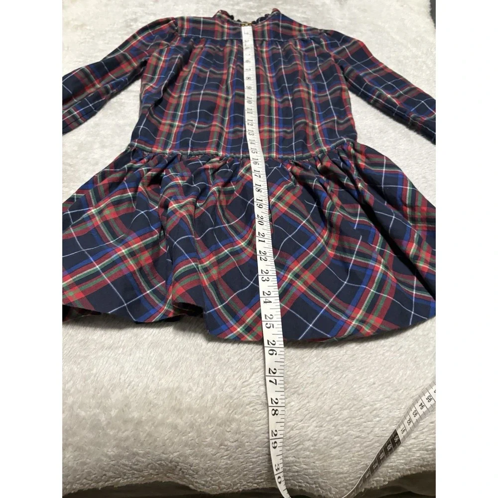 Ralph Lauren Plaid Girls 6 Drop Waist Dress‎ Multicolor Long Sleeve Cotton